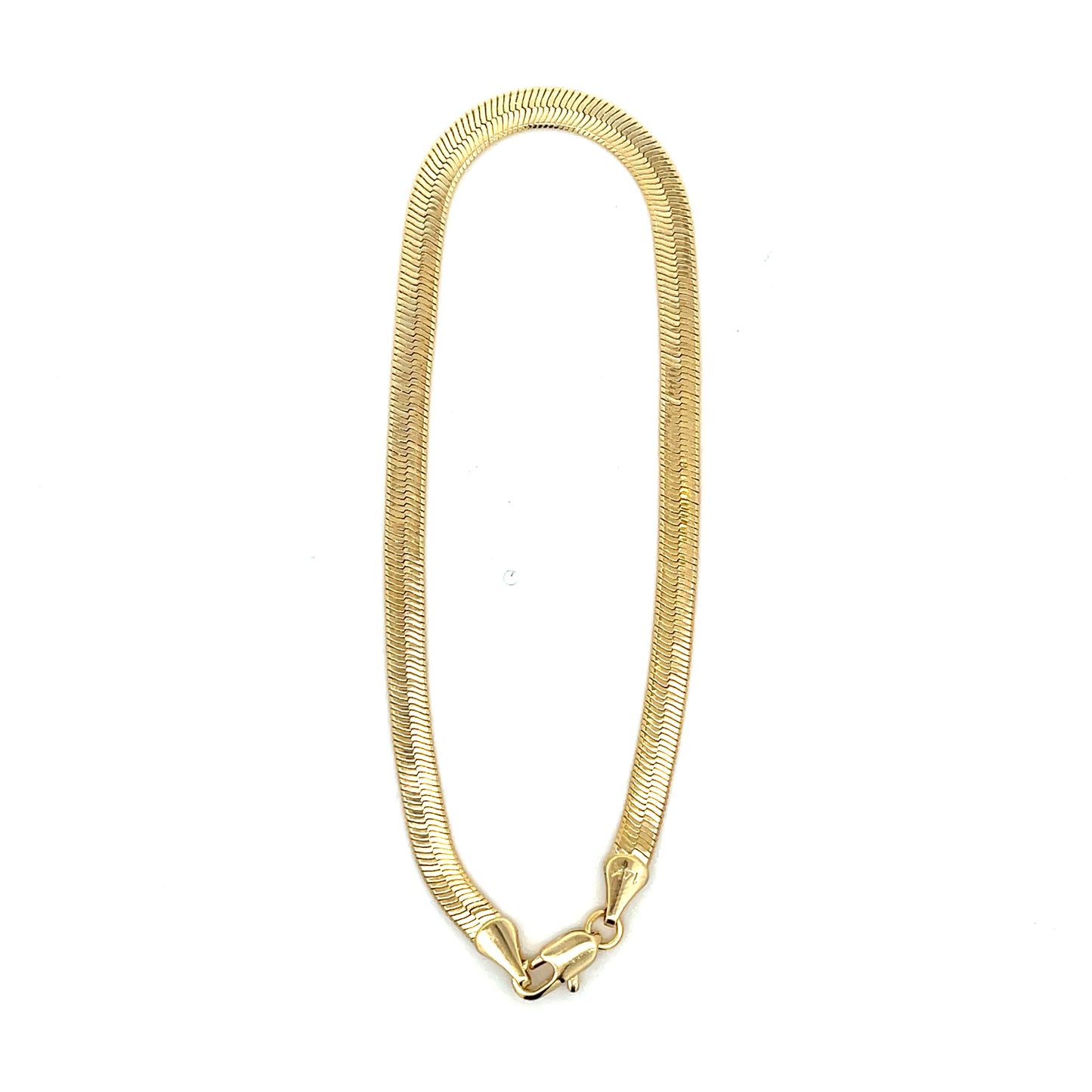 14K Chain Bracelet #40 - HERRINGBONE 8inch 4mm