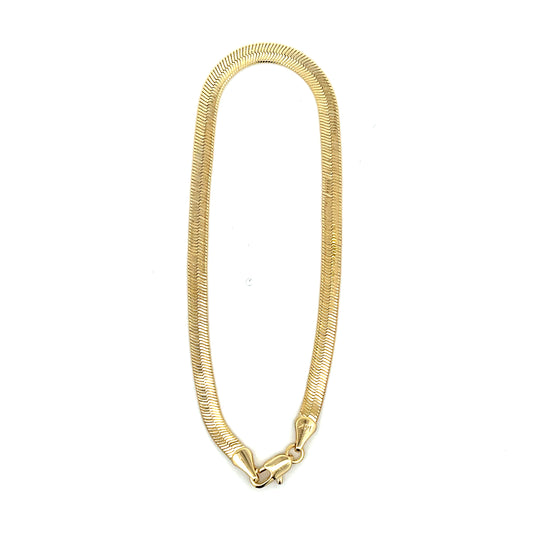 18K Chain Bracelet #40 - HERRINGBONE 8inch 4mm