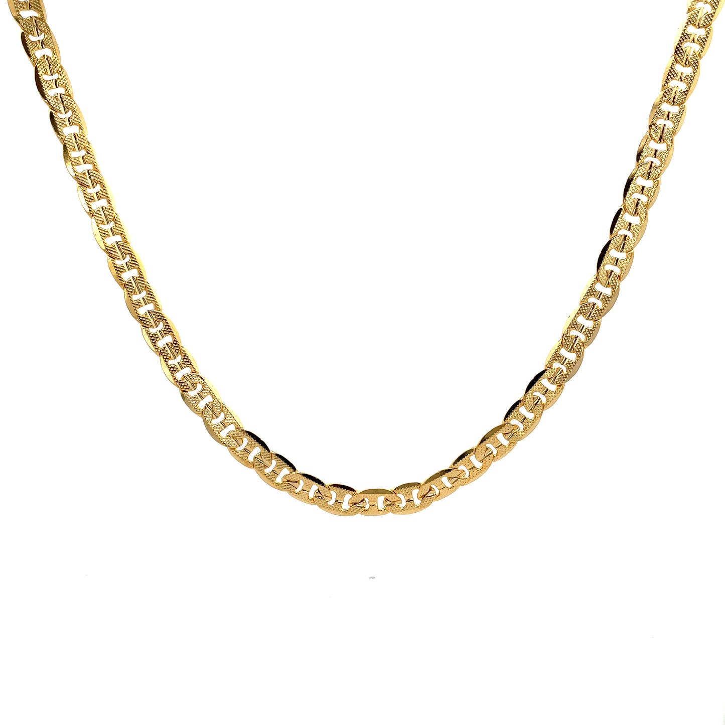 14K Chain Necklace #26 - CONC FROST MARINER 20inch 7mm