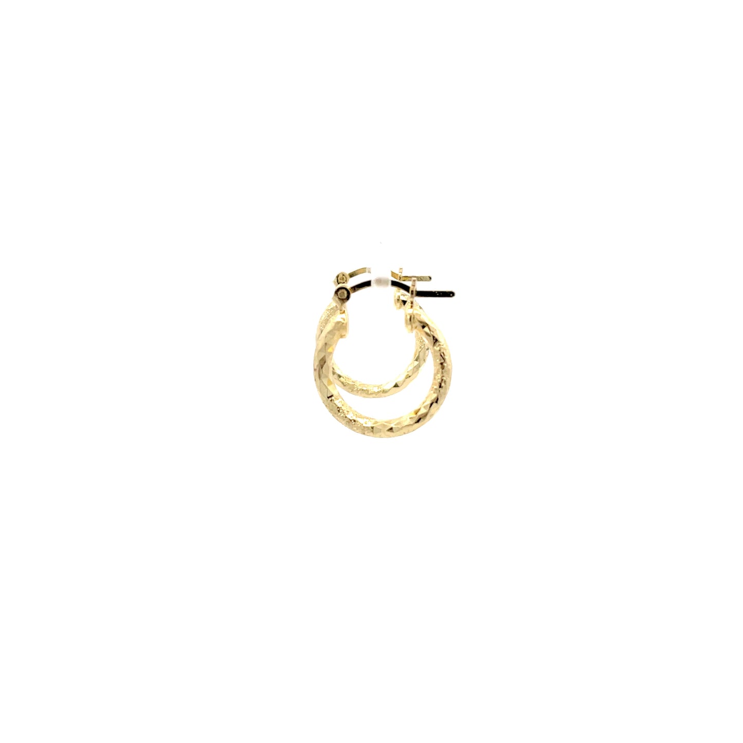 HK Diamond Cut Hoop Earrings 15mm - Design 01