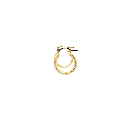 HK Diamond Cut Hoop Earrings 15mm - Style 01