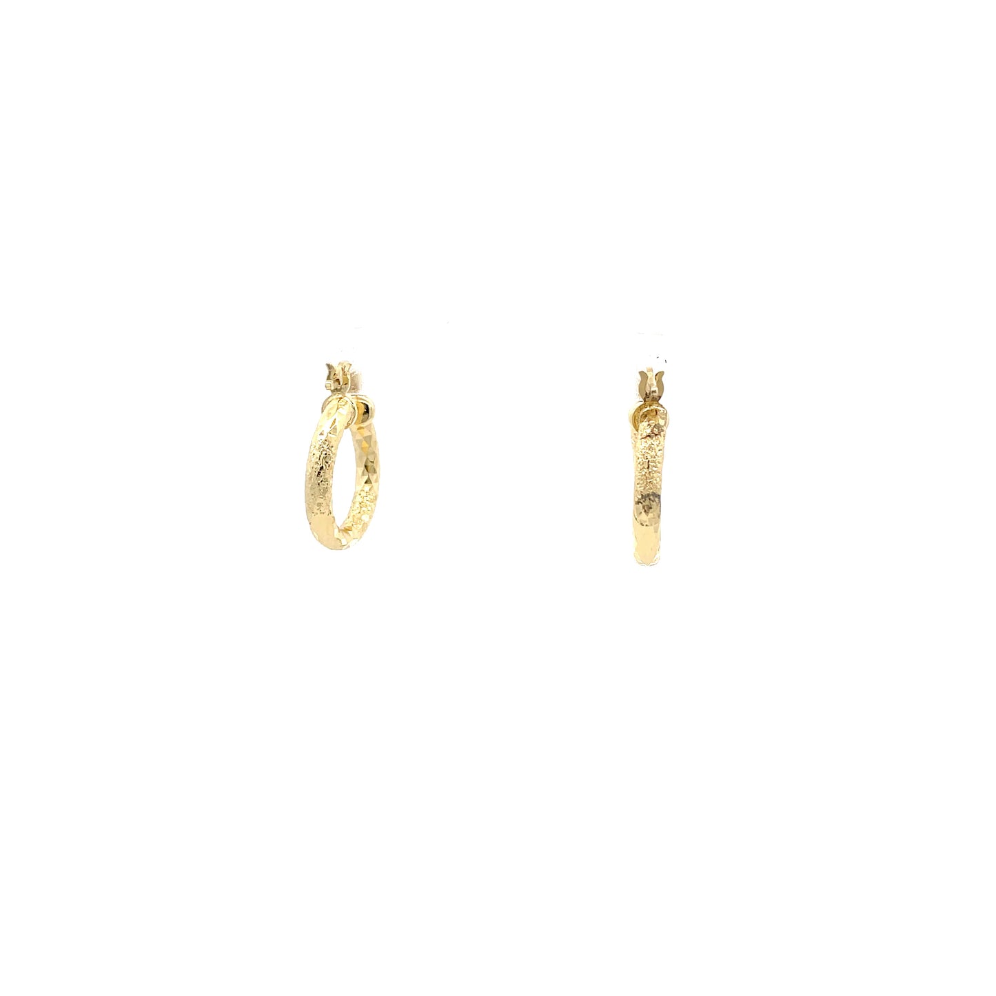 HK Diamond Cut Hoop Earrings 15mm - Design 01