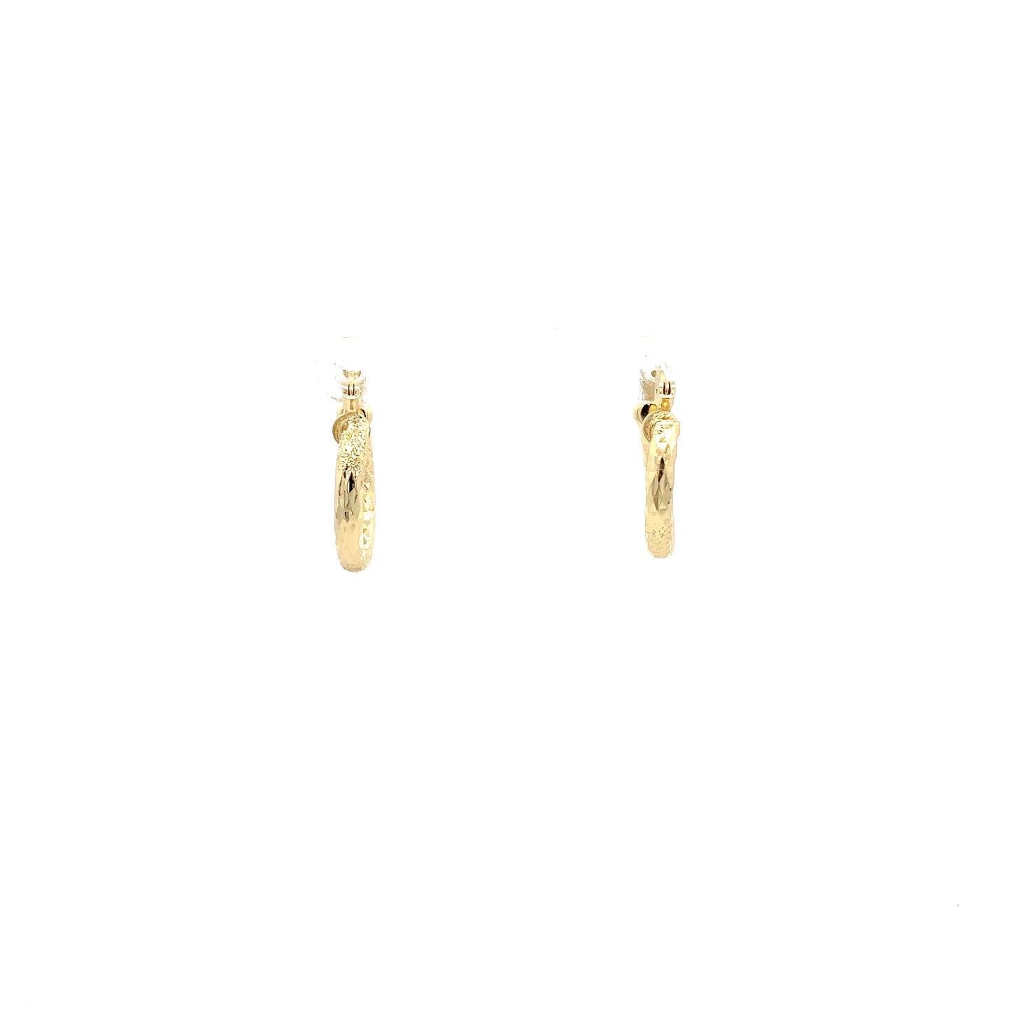 HK Diamond Cut Hoop Earrings 15mm - Design 01