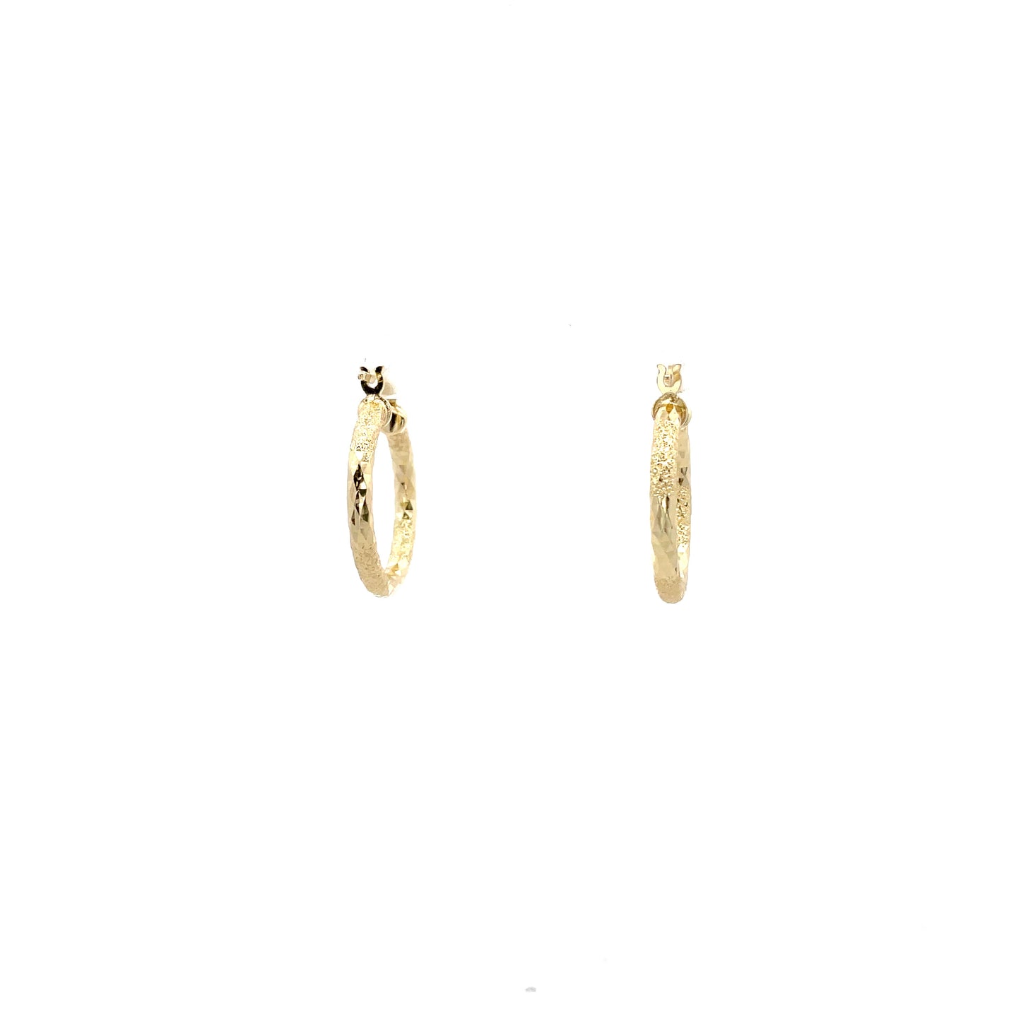 HK Diamond Cut Hoop Earrings 20mm - Style 01