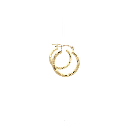 HK Diamond Cut Hoop Earrings 20mm - Style 01
