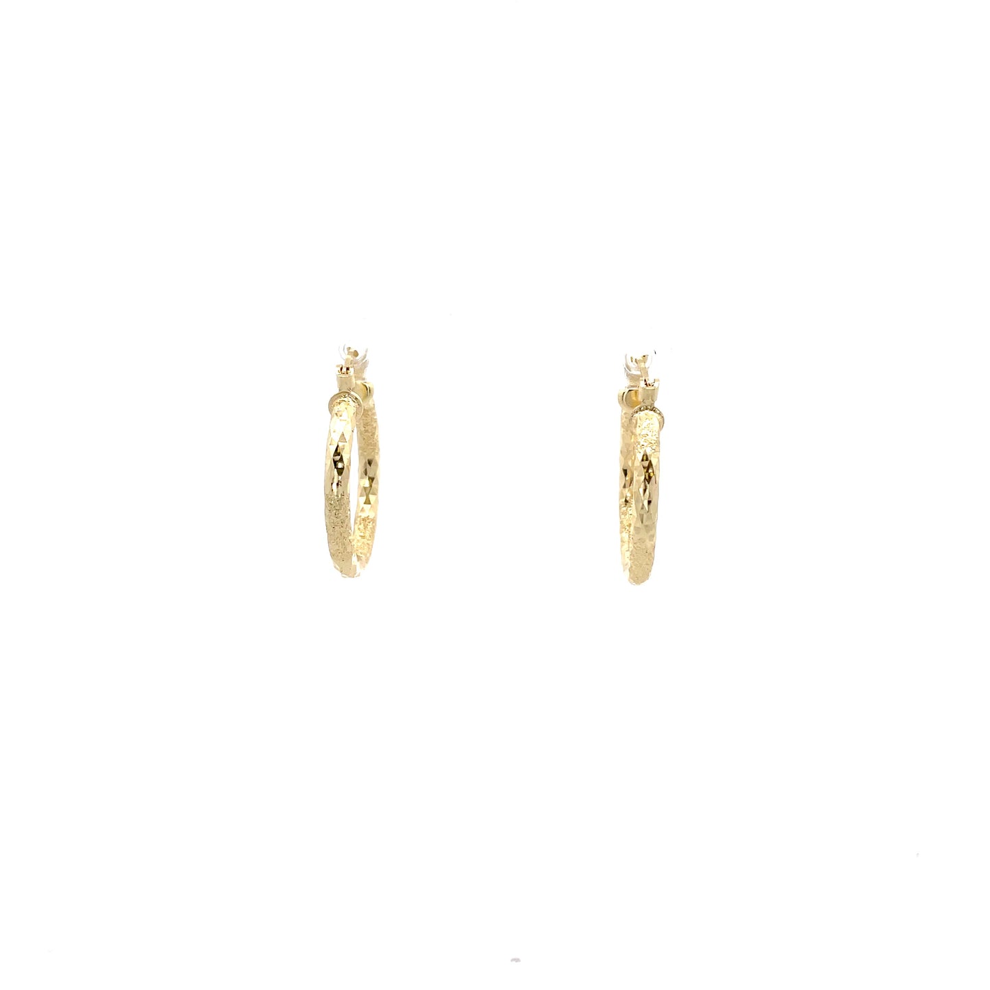 HK Diamond Cut Hoop Earrings 20mm - Style 01