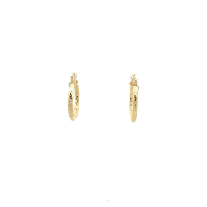 HK Diamond Cut Hoop Earrings 20mm - Style 01