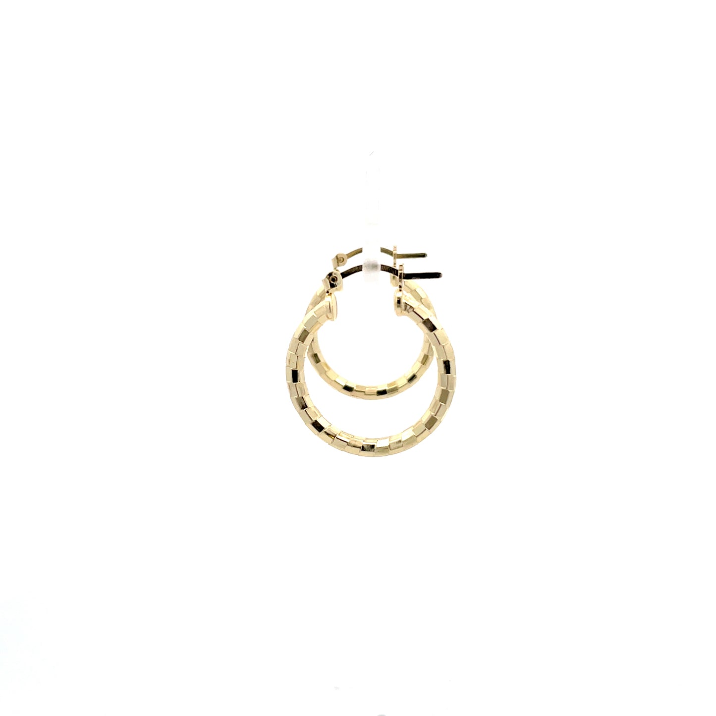 HK Diamond Cut Hoop Earrings 20mm - Style 03