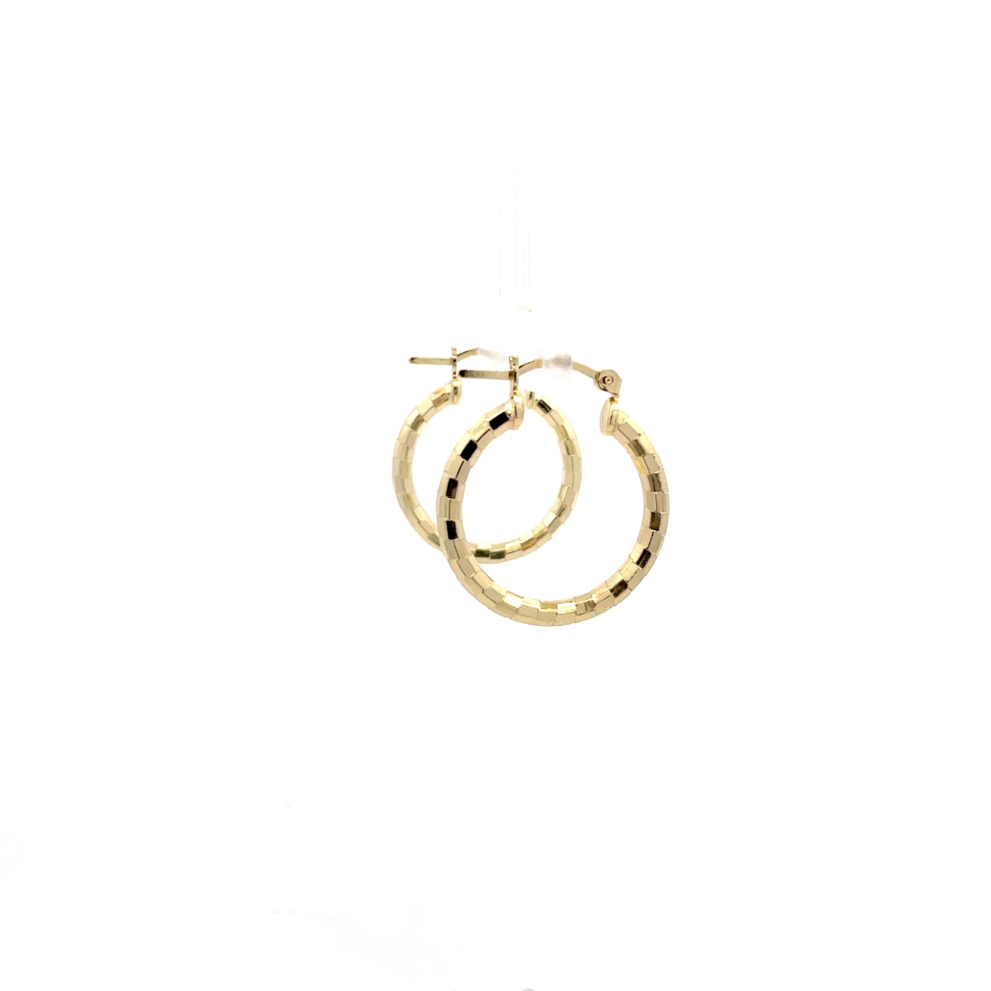 HK Diamond Cut Hoop Earrings 20mm - Style 03