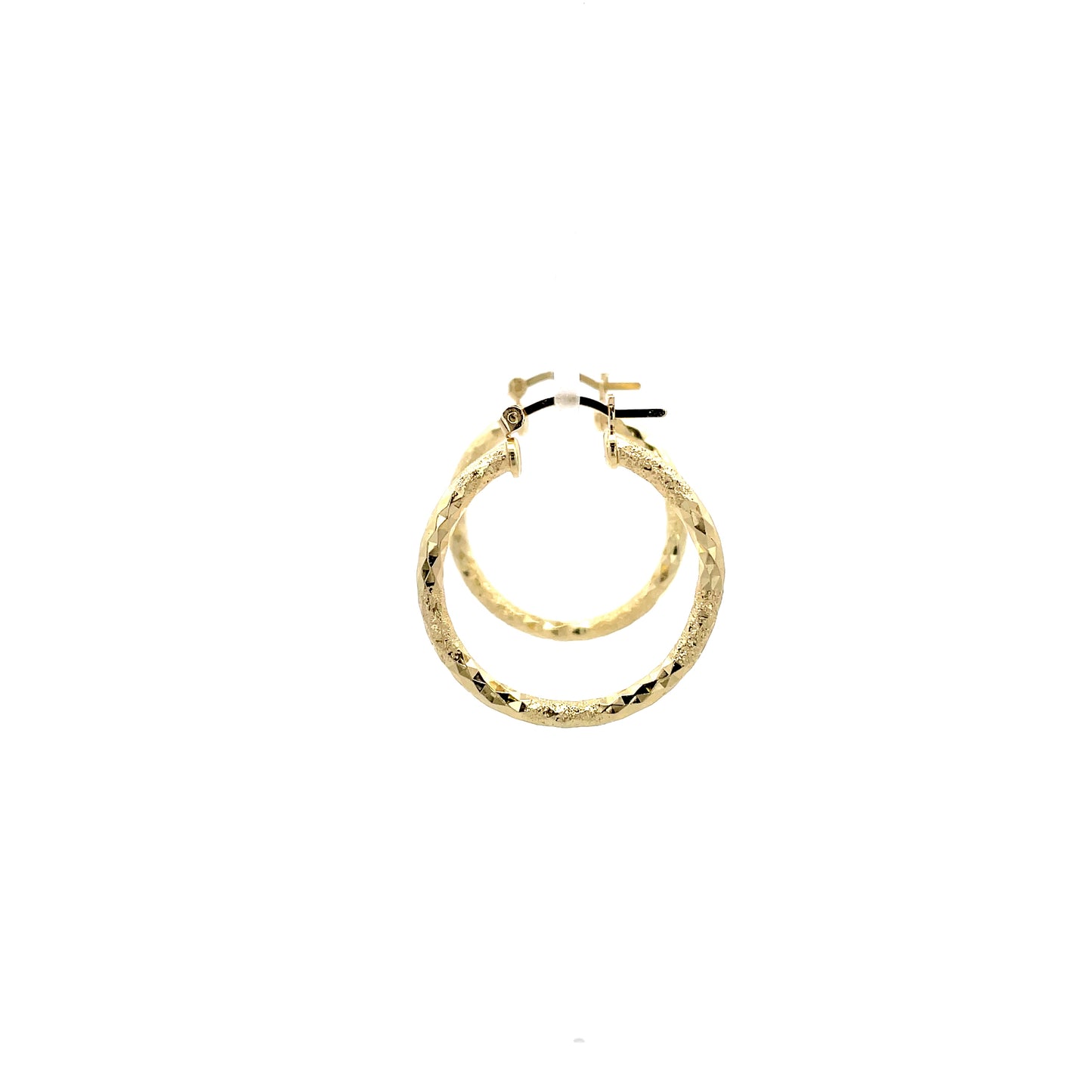 HK Diamond Cut Hoop Earrings 25mm - Style 01
