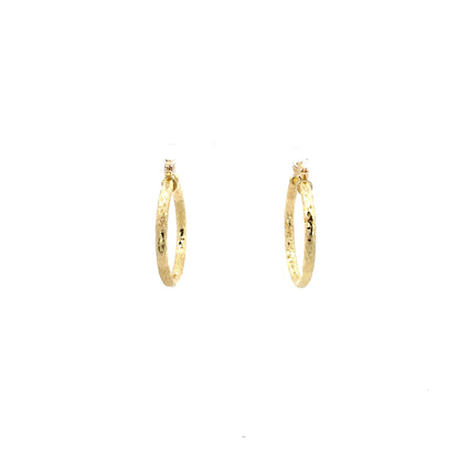 HK Diamond Cut Hoop Earrings 25mm - Style 01