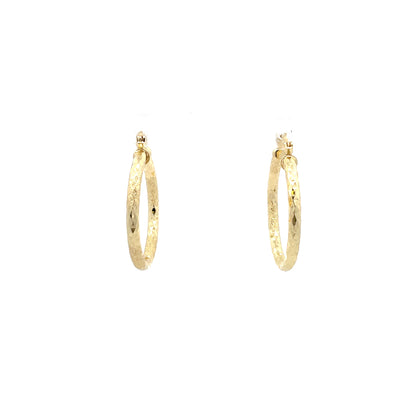 HK Diamond Cut Hoop Earrings 35mm - Style 01