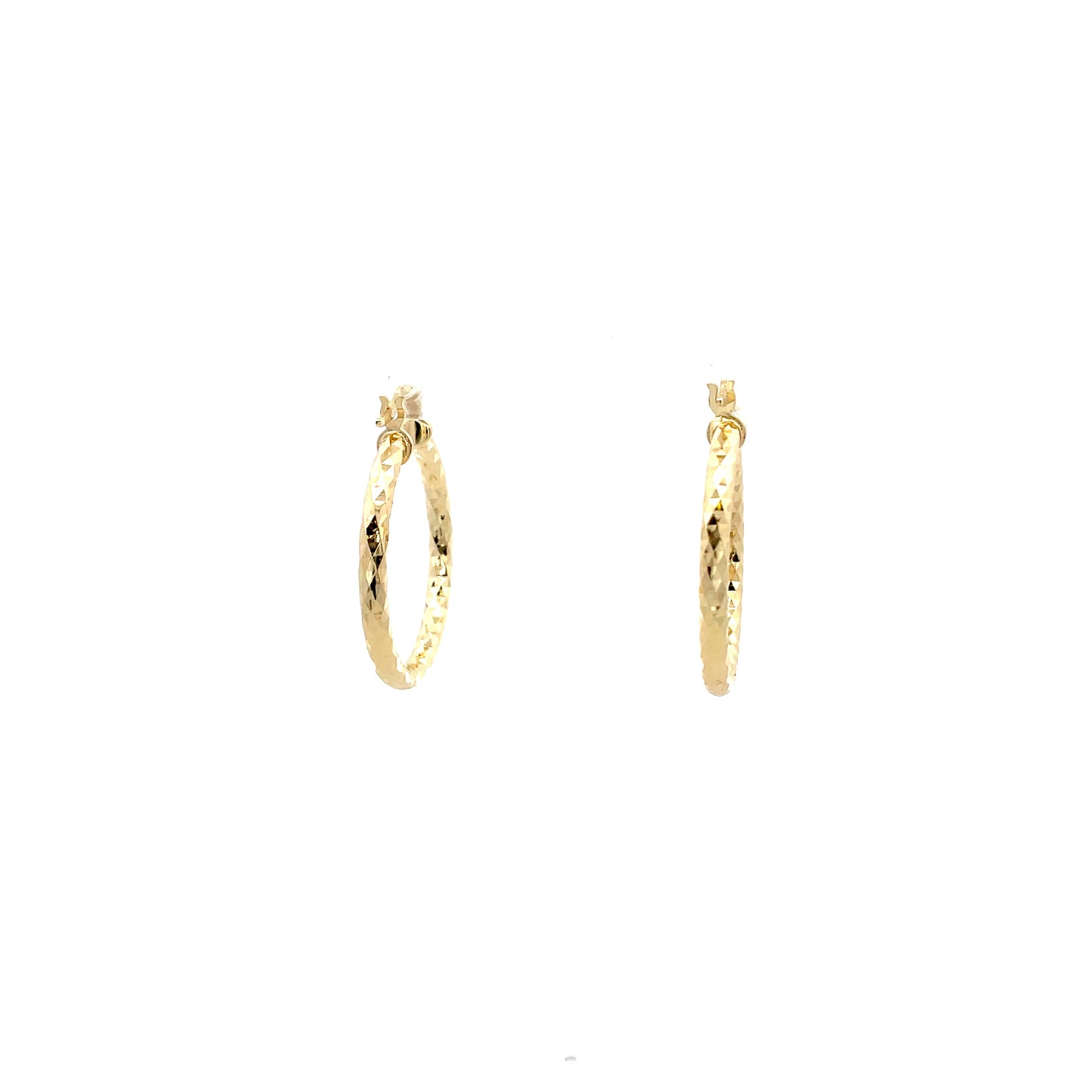 HK Diamond Cut Hoop Earrings 25mm - Style 02