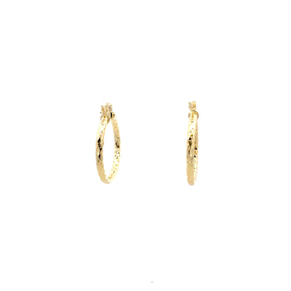 HK Diamond Cut Hoop Earrings 25mm - Style 02