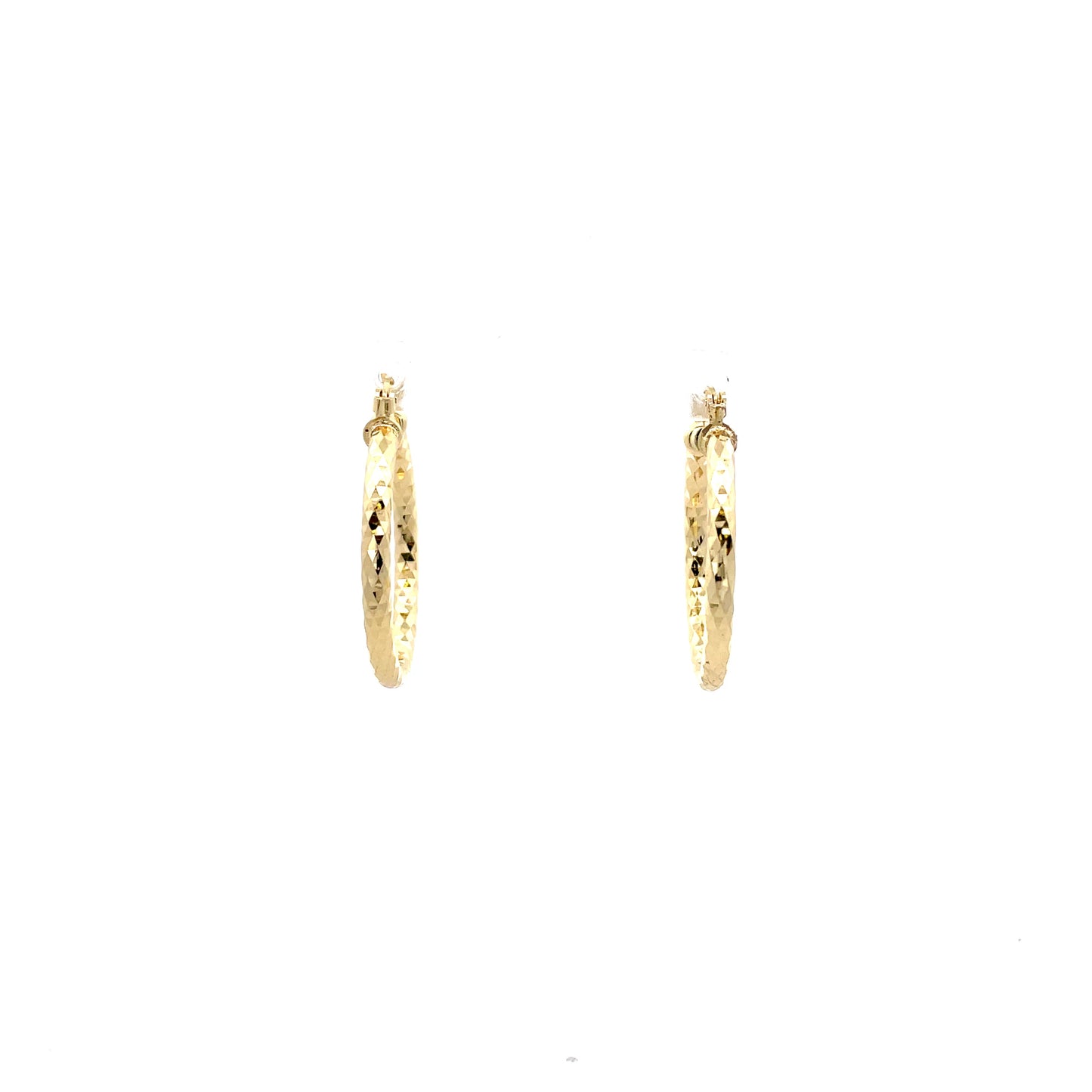 HK Diamond Cut Hoop Earrings 25mm - Style 02