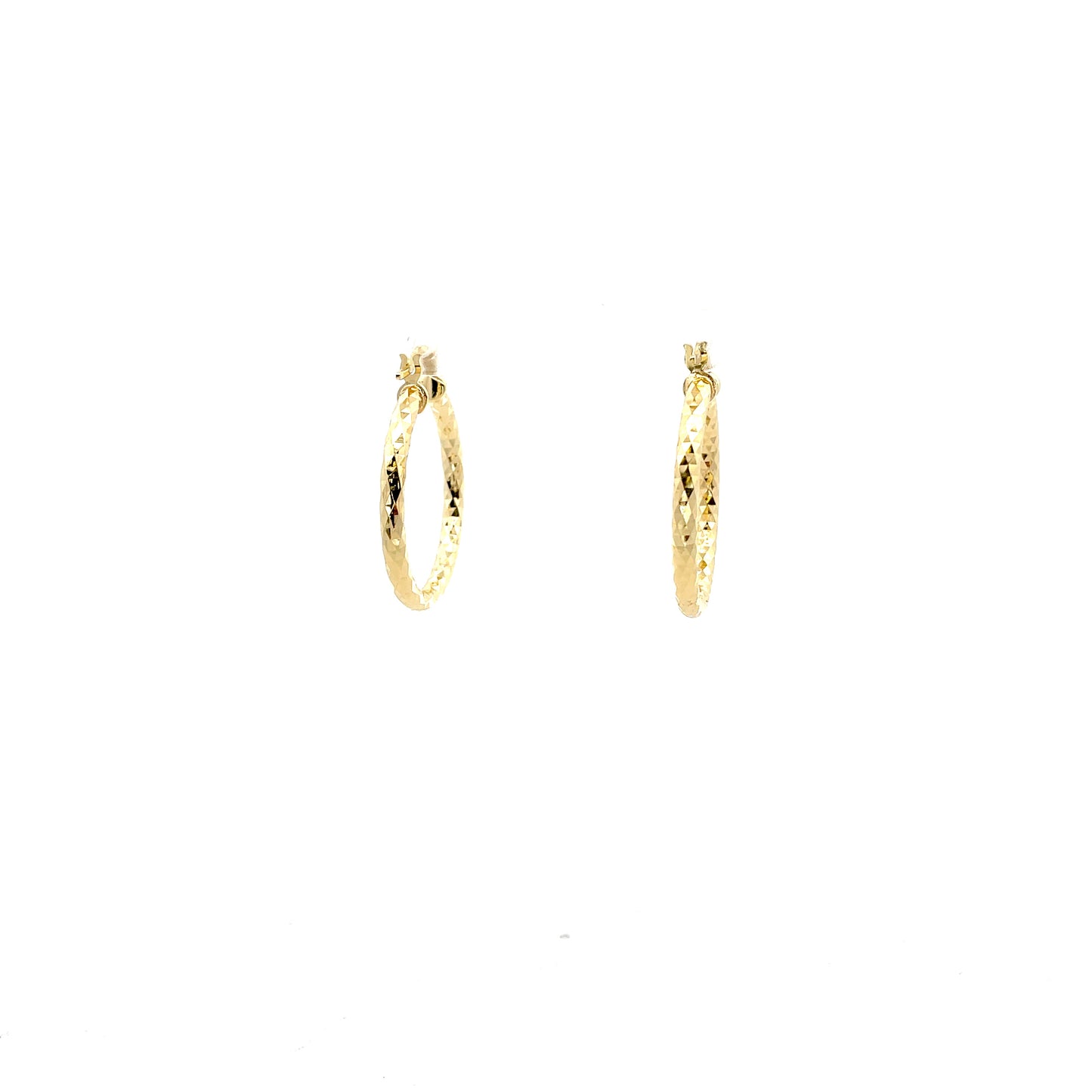 HK Diamond Cut Hoop Earrings 20mm - Style 02