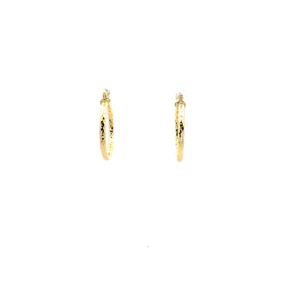 HK Diamond Cut Hoop Earrings 20mm - Style 02