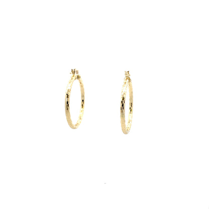 HK Diamond Cut Hoop Earrings 25mm - Style 03