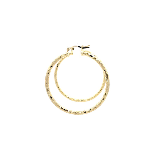 HK Diamond Cut Hoop Earrings 45mm - Style 01