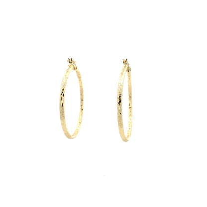HK Diamond Cut Hoop Earrings 45mm - Style 01