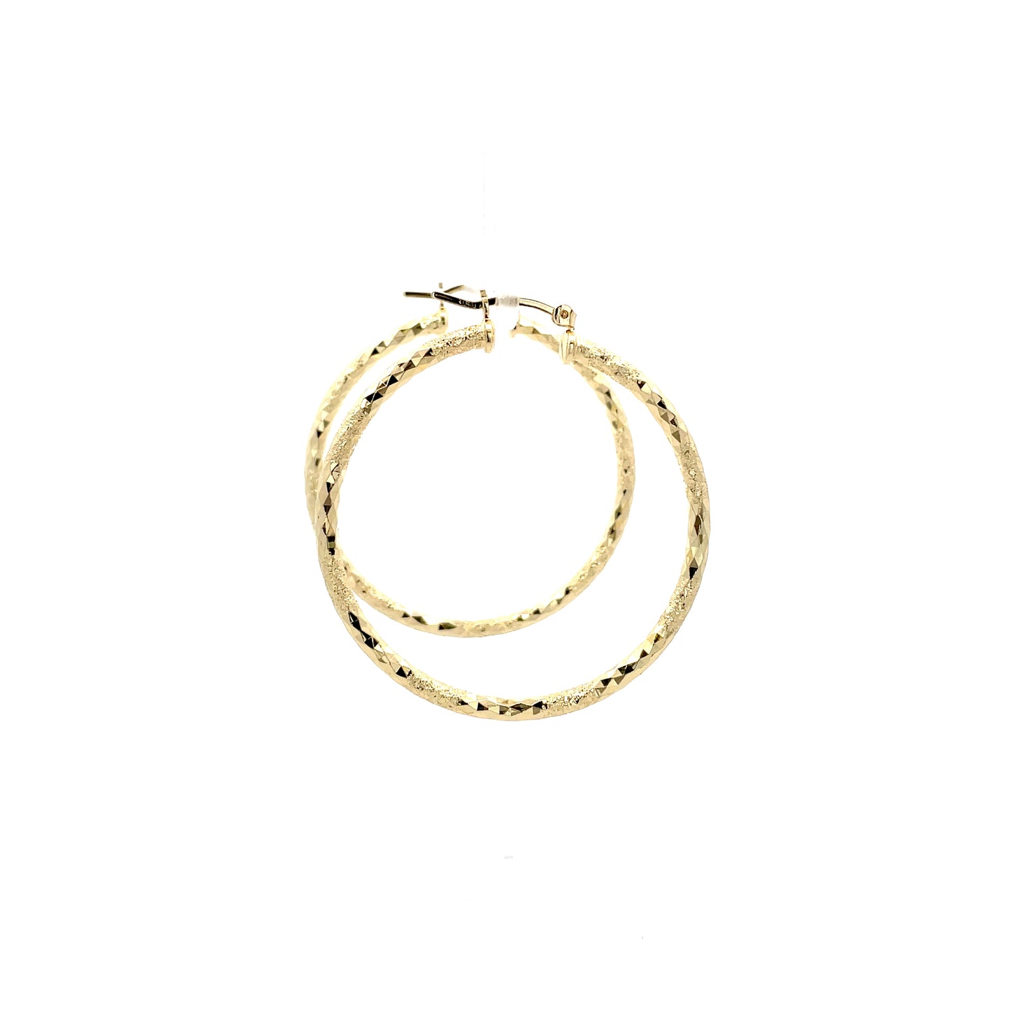 HK Diamond Cut Hoop Earrings 45mm - Style 01