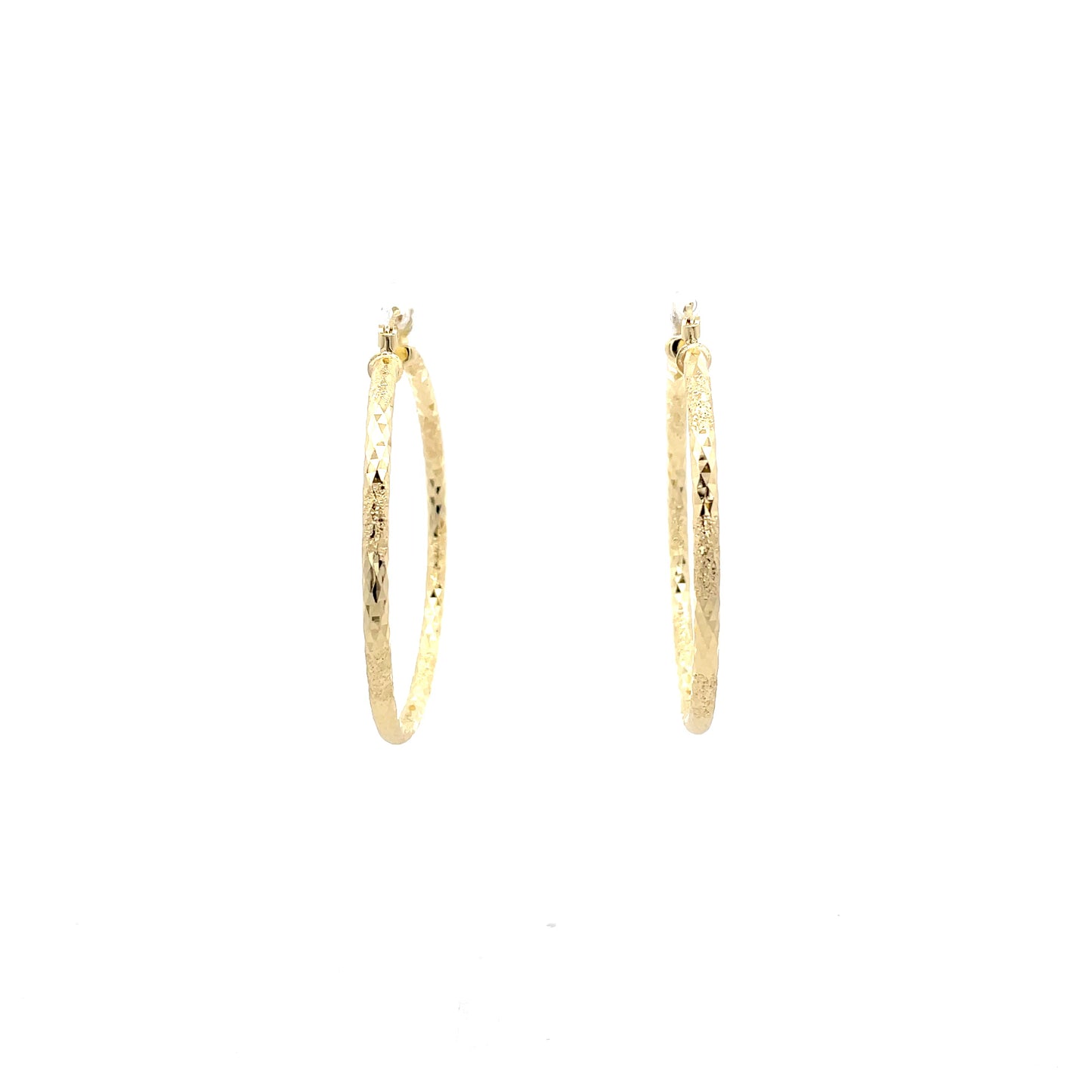 HK Diamond Cut Hoop Earrings 45mm - Style 01