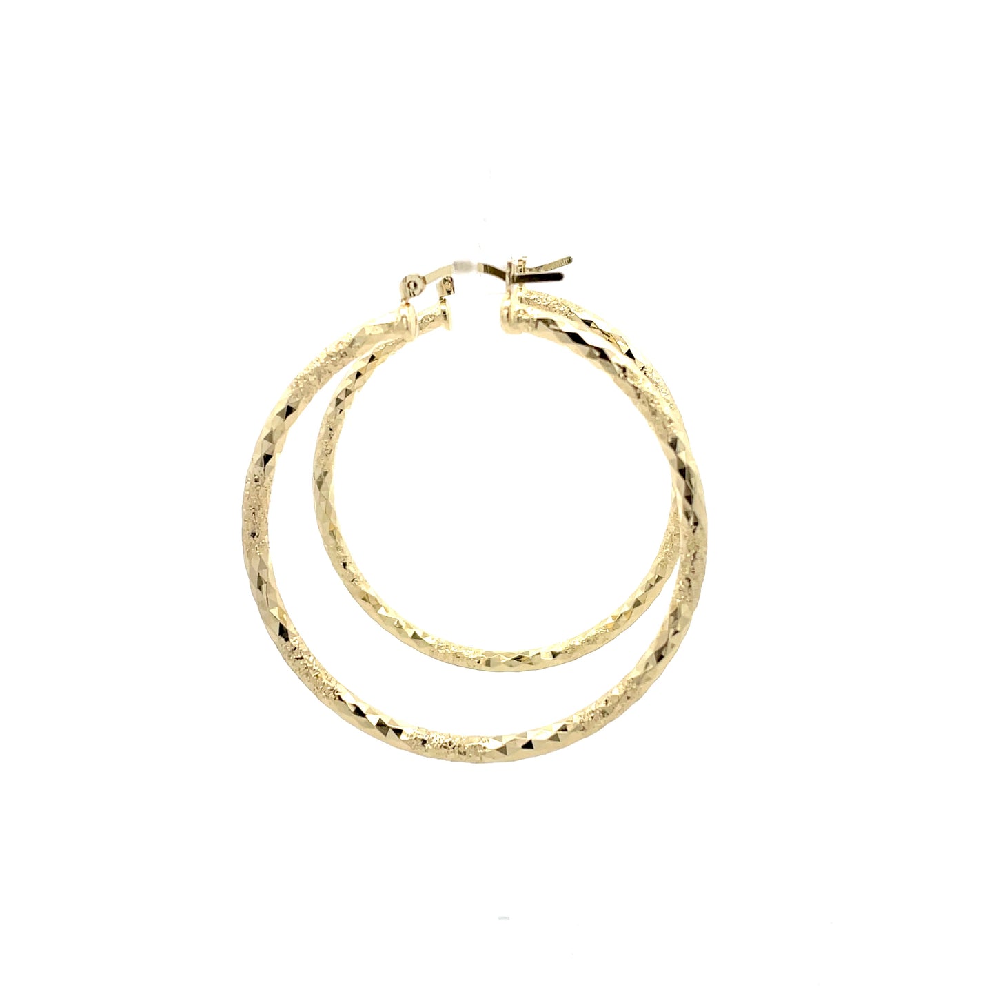 HK Diamond Cut Hoop Earrings 55mm - Style 01