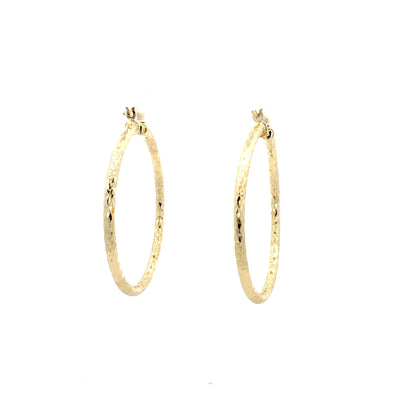 HK Diamond Cut Hoop Earrings 55mm - Style 01