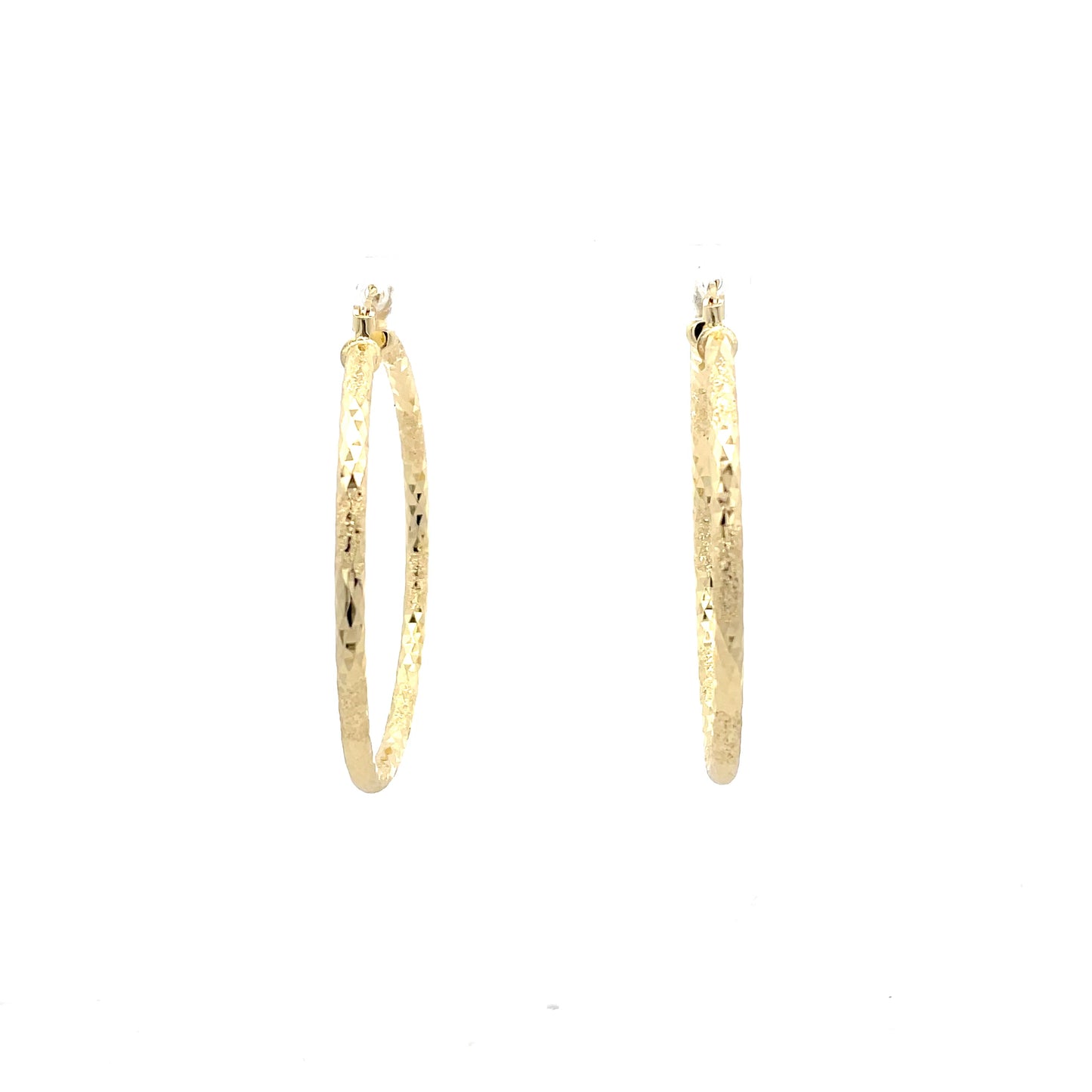 HK Diamond Cut Hoop Earrings 55mm - Style 01