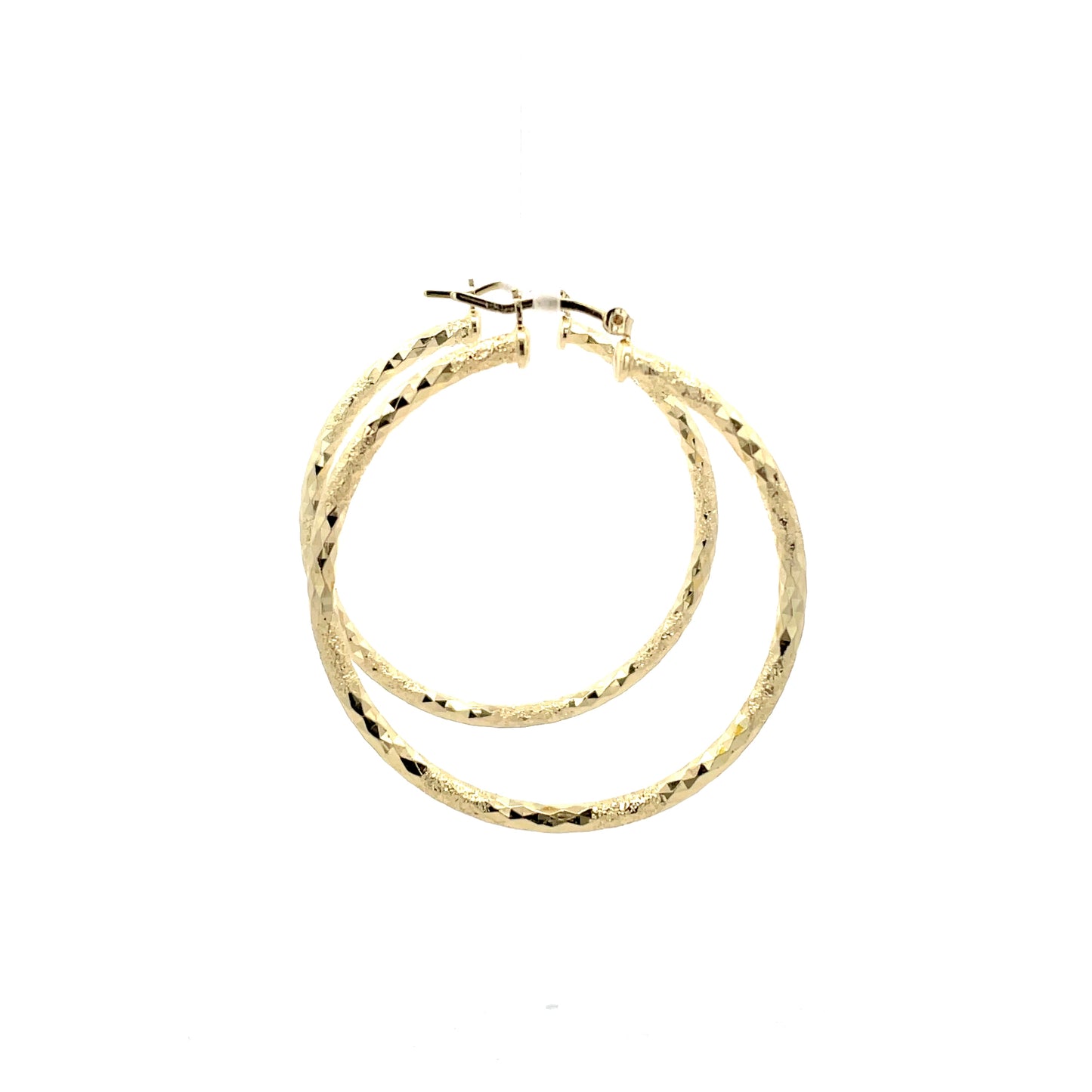 HK Diamond Cut Hoop Earrings 55mm - Style 01