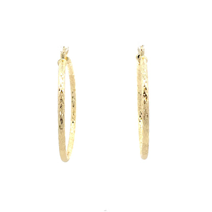 HK Diamond Cut Hoop Earrings 65mm - Style 01