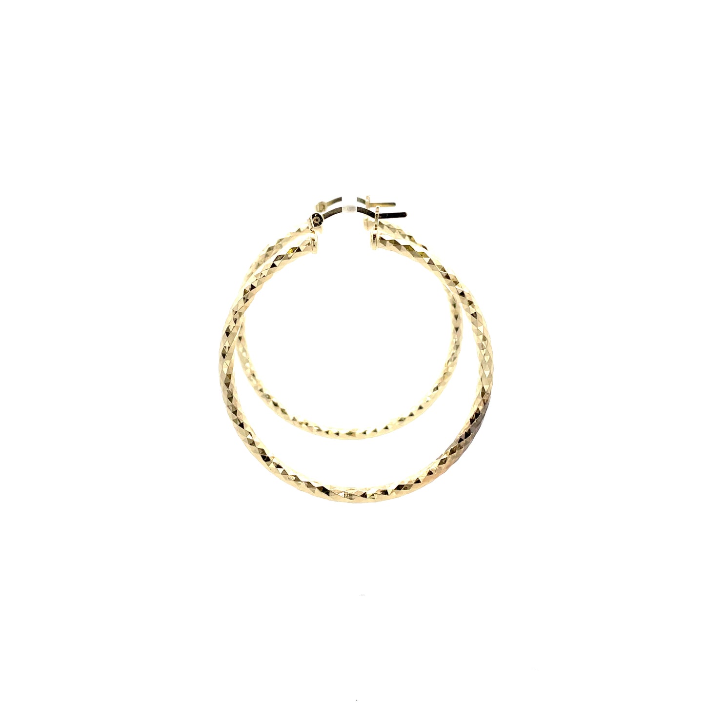 HK Diamond Cut Hoop Earrings 45mm - Style 02