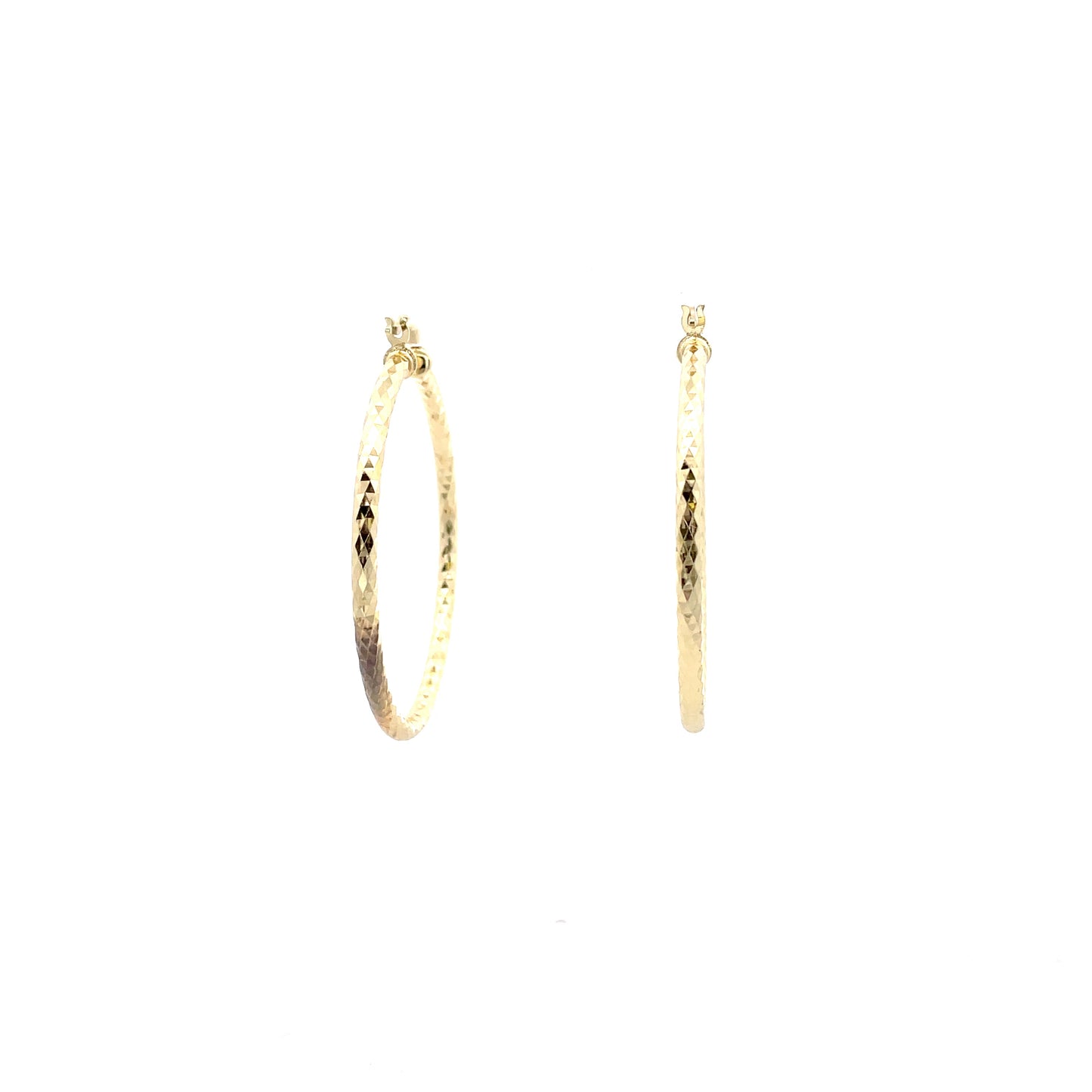 HK Diamond Cut Hoop Earrings 45mm - Style 02