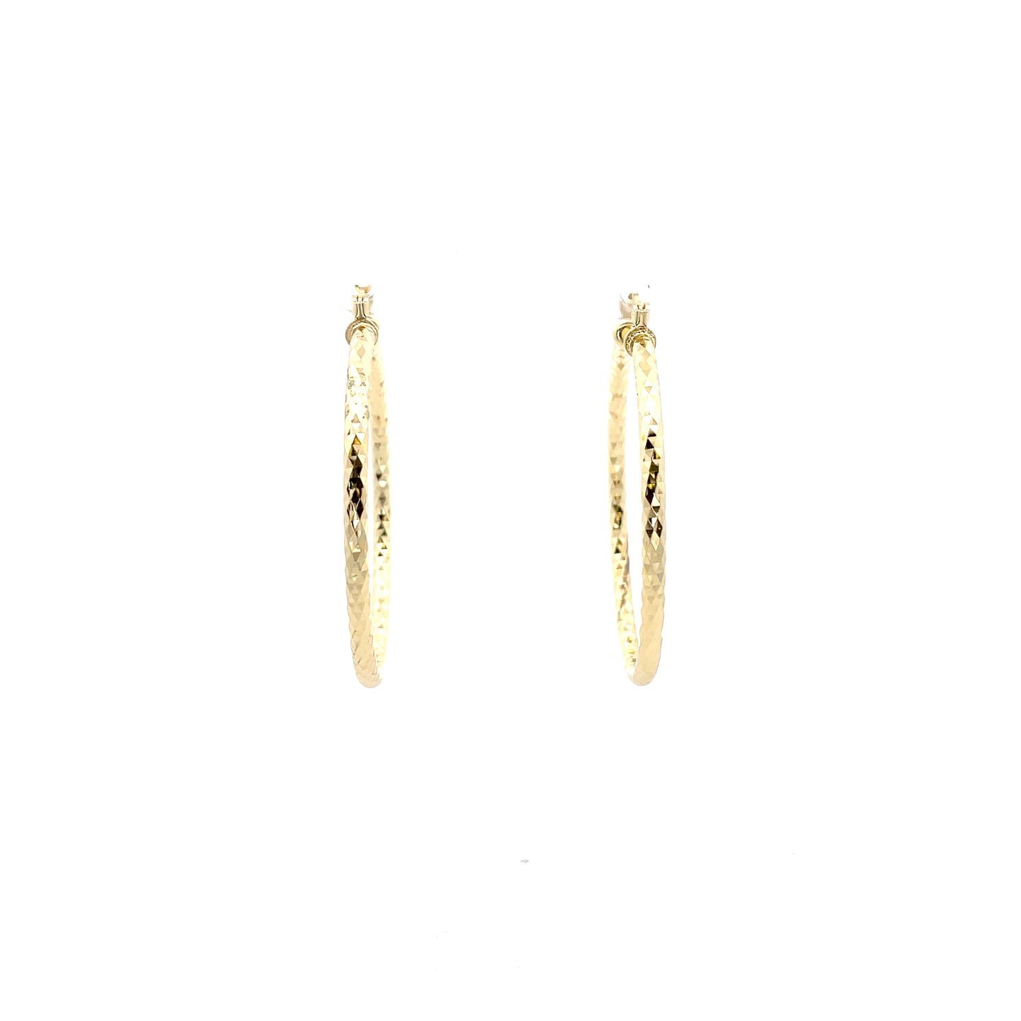 HK Diamond Cut Hoop Earrings 45mm - Style 02