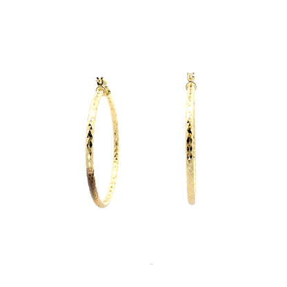 HK Diamond Cut Hoop Earrings 55mm - Style 02