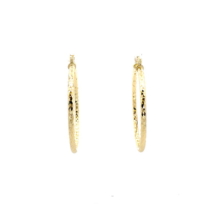 HK Diamond Cut Hoop Earrings 55mm - Style 02