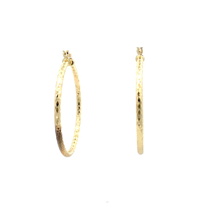 HK Diamond Cut Hoop Earrings 65mm - Style 02