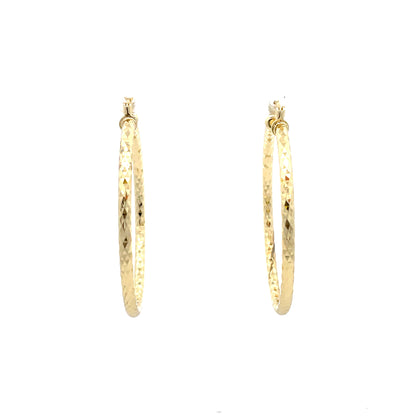 HK Diamond Cut Hoop Earrings 65mm - Style 02