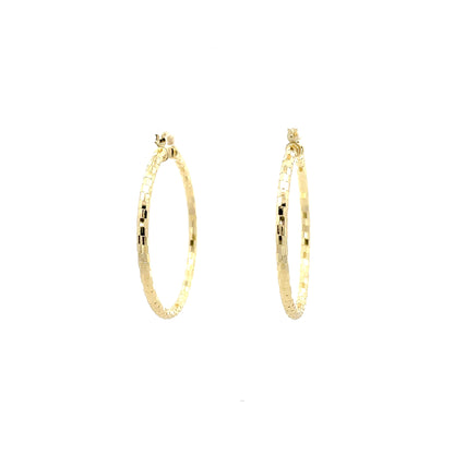 HK Diamond Cut Hoop Earrings 45mm - Style 03