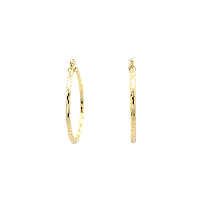 HK Diamond Cut Hoop Earrings 45mm - Style 03