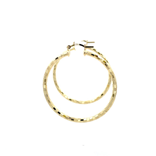 HK Diamond Cut Hoop Earrings 55mm - Style 03