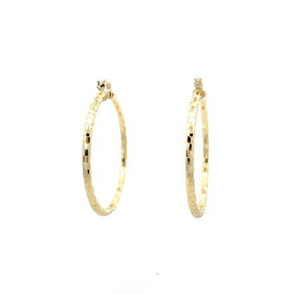 HK Diamond Cut Hoop Earrings 55mm - Style 03