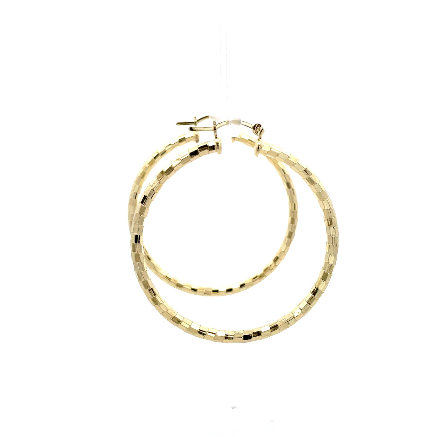 HK Diamond Cut Hoop Earrings 55mm - Style 03