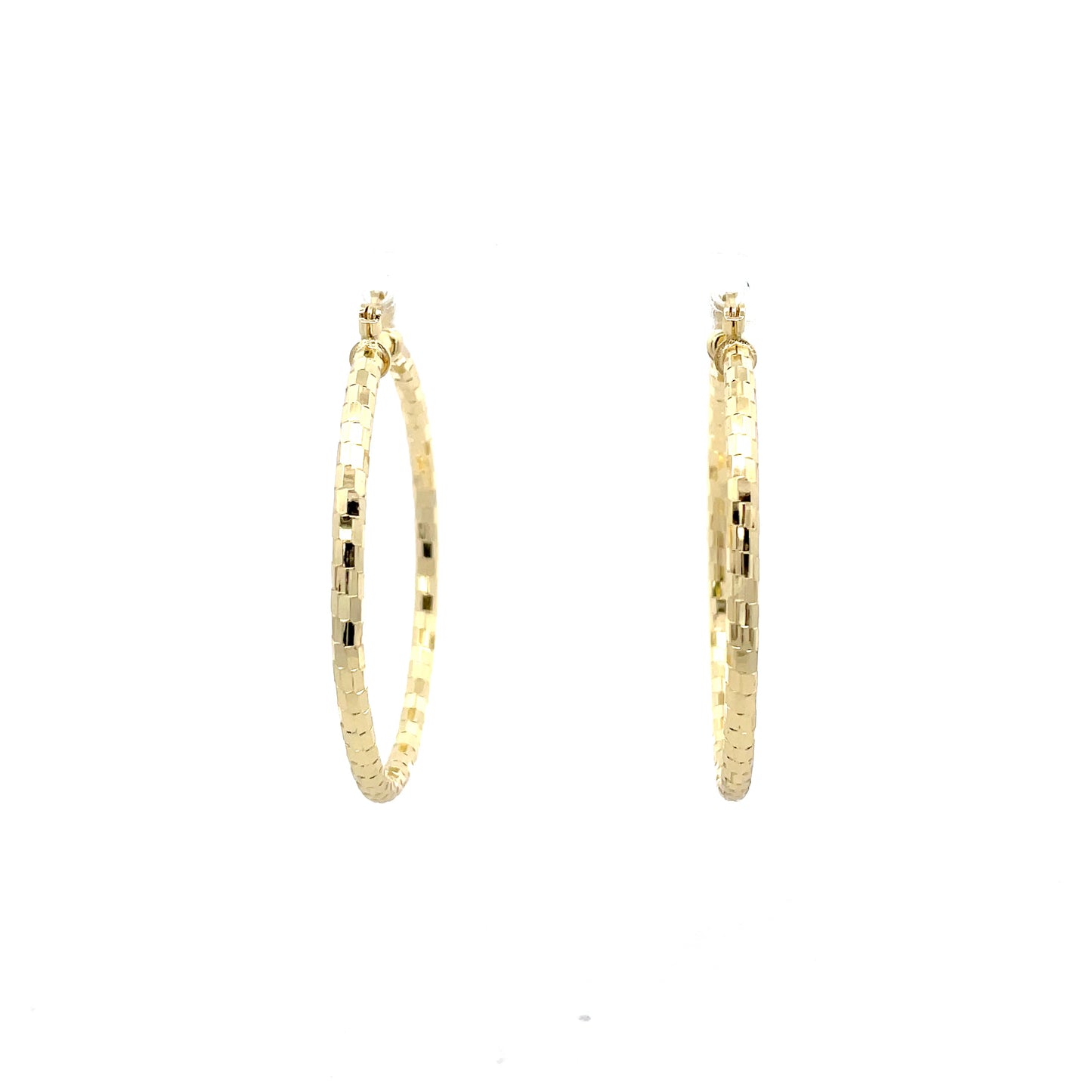 HK Diamond Cut Hoop Earrings 55mm - Style 03