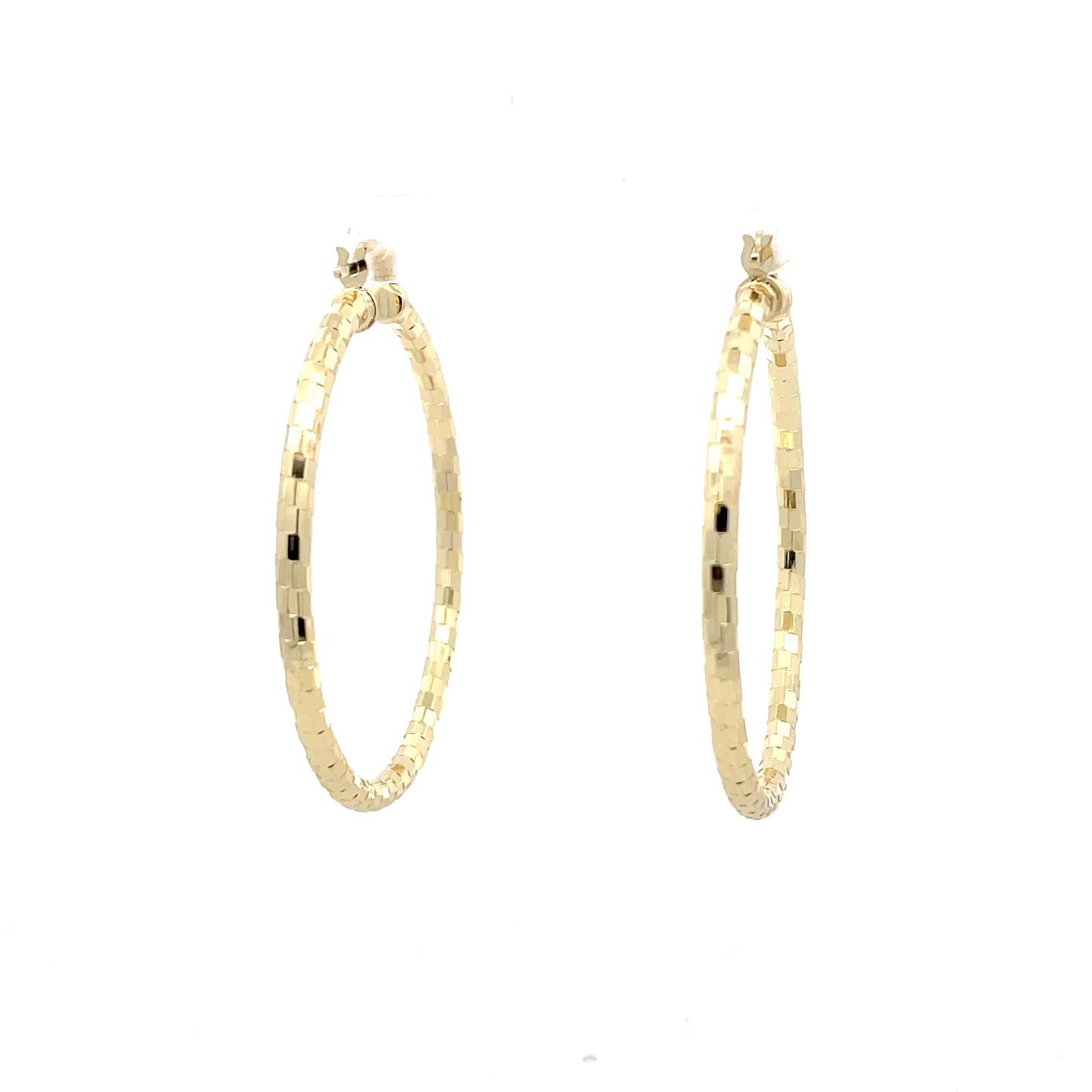 HK Diamond Cut Hoop Earrings 65mm - Style 03