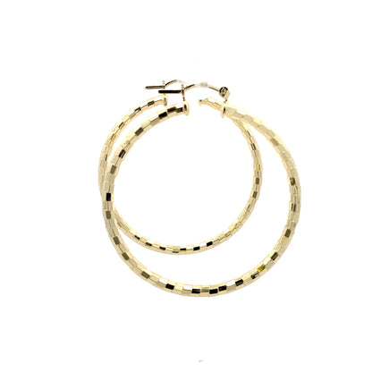 HK Diamond Cut Hoop Earrings 65mm - Style 03
