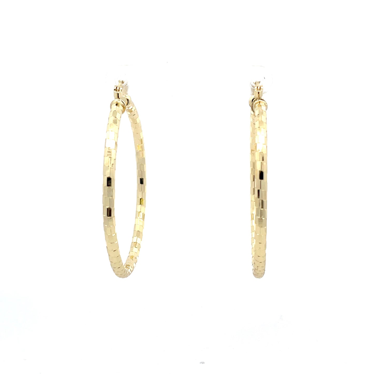 HK Diamond Cut Hoop Earrings 65mm - Style 03