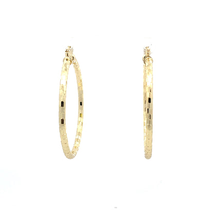 HK Diamond Cut Hoop Earrings 65mm - Style 03