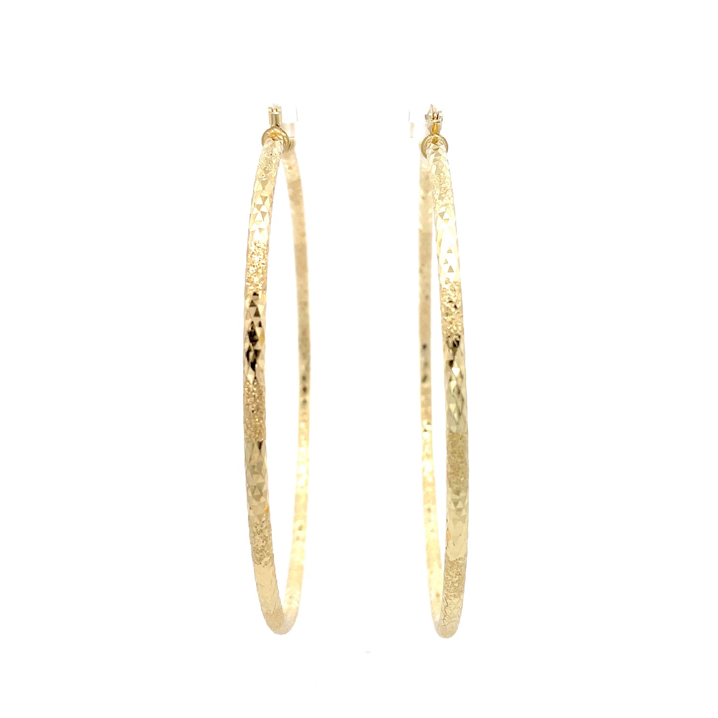 HK Diamond Cut Hoop Earrings 90mm