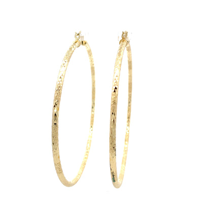 HK Diamond Cut Hoop Earrings 90mm